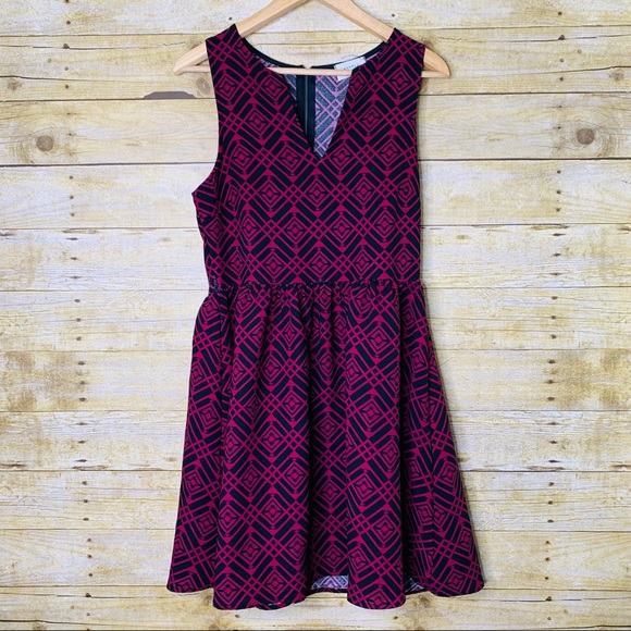 Everly Dresses & Skirts - Everly Dress Fit & Flare Maroon and Black